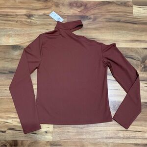 Abercrombie Mock Turtleneck Top with Cutout